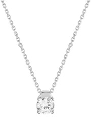 Collier solitaire oxydes de zirconium or blanc