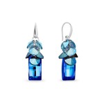 Boucles d&#039;oreilles Neka dives argent rhodi  cristal  