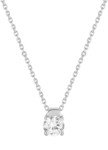 Collier solitaire oxydes de zirconium or blanc