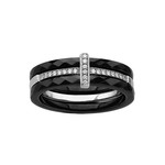 Bague cramique Noire