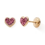 BO VIS OR JAUNE  9K COEUR CRISTAUX ROSE