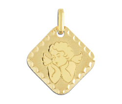  MDAILLE LOZANGE ANGE OR JAUNE 18 CARATS R1278 LUCAS LUCOR