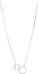 Collier argent rhodi double anneau