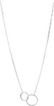 Collier argent rhodi double anneau   