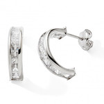 Boucles d&#039;oreilles oxydes zirconium or Blanc