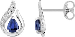 Boucles d'oreilles diamant & saphir or blanc 9Z220GSB4