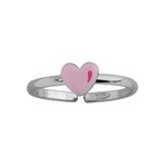 Bague argent rhodi enfant coeur rose