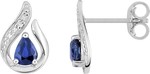 Boucles d&#039;oreilles diamant &amp; saphir or blanc 9Z220GSB4