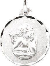 Mdaille ange argent rhodi