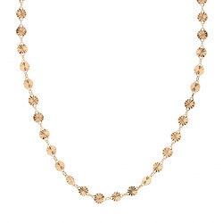 COLLIER PLAQUE OR  JAUNE PASTILLES DIAMANTES