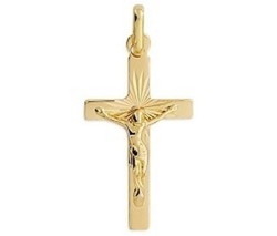 Croix christ or jaune 9 carats XK1217