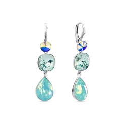 Boucles d'oreilles Classico argent rhodi  cristal