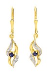 boucles d&#039;oreilles bicolore saphir