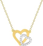 Collier plaqu or double coeur 