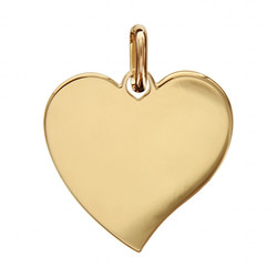 PENDENTIF PLAQU OR COEUR MOYEN MODELE 26MM