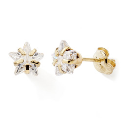 Boules d'oreilles or jaune toile oxydes