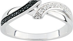 Bague argent oxydes noir & blanc rf ASRT56NZ