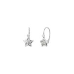 Boucles d&#039;oreilles brisure toile oxydes or blanc 9 carats