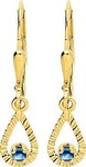 Boucles d&#039;oreilles pendante saphir or 9 carats