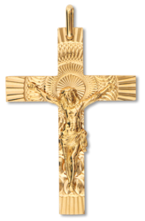 croix fantaisie christ or jaune K1287
