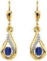 Boucles d'oreilles pendante bicolore saphir