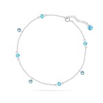 Bracelet de cheville Kalo argent rhodi  Cristal