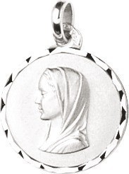 Mdaille vierge argent rhodi