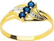 Bague or jaune Saphir +Rhodium 193004.S3