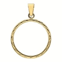 Pendentif entourage pice 20 F Or jaune 18 carats