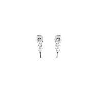 BOUCLES D'OREILLES ARGENT RHODI� OXYDES BLANCS
