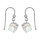 Boucles d'oreilles argent  crochet et cube  cristal