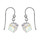 Boucles d'oreilles argent  crochet et cube  cristal