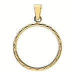 Pendentif entourage pice 20 F Or jaune 18 carats