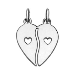 pendentif  argent coeur  partager