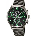 Montre Homme, Lotus 18650/2, Chrono, PVD noir , Etanche