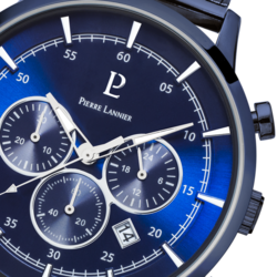 ontre homme chrono bleu bracelet milanais 