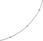 Collier fantaisie argent LQ corail 