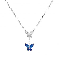 Collier argent papillon