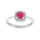 COLLIER ARGENT RHODIE PENDENTIF RUBIS VRITABLE ET CONTOUR F