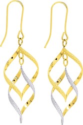 Boucles d'oreilles pendante bicolore