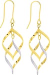 Boucles d&#039;oreilles pendante bicolore 