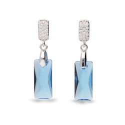 Boucles d'oreilles pendante argent cristal