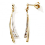 Boucles d&#039;oreilles pendante oxydes or jaune  9k