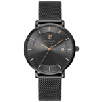 Montre Homme INTI Cadran Noir Bracelet Acier milanais Noir