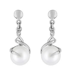 Boucles d'oreilles clous pendante perle 6mm