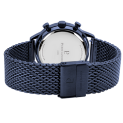 ontre homme chrono bleu bracelet milanais 