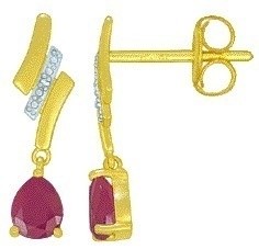 Boucles d'oreilles pendantes  rubis MPO31310-04