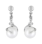 Boucles d&#039;oreilles clous pendante perle 6mm 