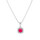 COLLIER ARGENT RHODIE PENDENTIF RUBIS VRITABLE ET CONTOUR F