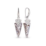 Boucles d&#039;oreilles Glaive argent rhodi  cristal  